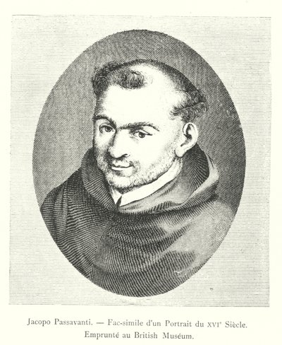 Jacopo Passavanti, Faksimile eines Porträts aus dem 16. Jahrhundert, entnommen aus dem British Museum von Italian School