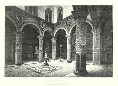 Der Hof des Alten Palastes, Ornamentierung von Michelozzo Michelozzi von Italian School