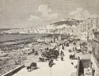 La Marinella, Neapel, Italien, Gravur von Sabattini nach Zeichnung von A. Della Valle, aus L