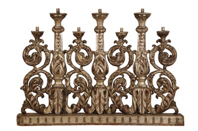 Großformatiger silbervergoldeter Kerzenhalter, ca. 1800 von Italian School