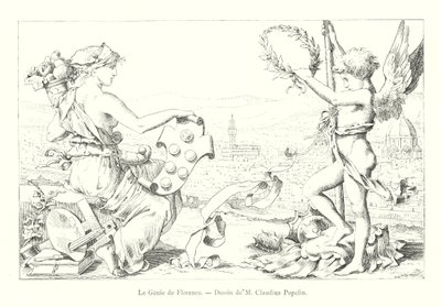 Der Geist von Florenz, Zeichnung von M. Claudius Popelin (Gravur) von Italian School