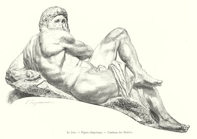 Der Tag, allegorische Figur, Grabmal der Medici (Gravur) von Italian School
