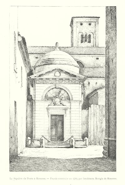 Das Grabmal von Dante in Ravenna, Fassade gebaut 1780, von dem Architekten Morigia aus Ravenna von Italian School