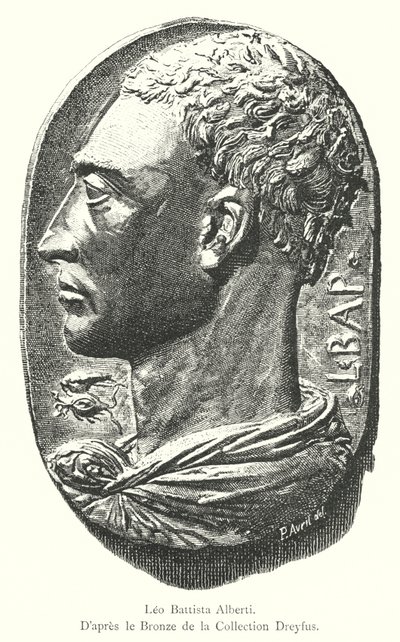 Leo Battista Alberti, nach der Bronze der Sammlung Dreyfus (Gravur) von Italian School
