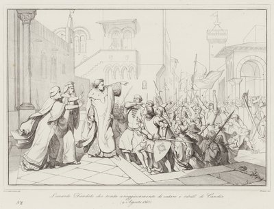 Leonardo Dandolo versucht mutig, die Rebellen von Candia zu beruhigen von Italian School