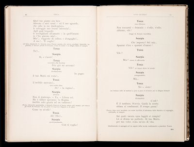 Libretto della Tosca von Giacomo Puccini, Edition Ricordi, Italien von Italian School