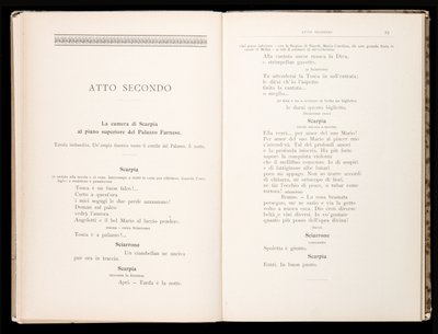 Libretto della Tosca von Giacomo Puccini, Edition Ricordi, Italien von Italian School