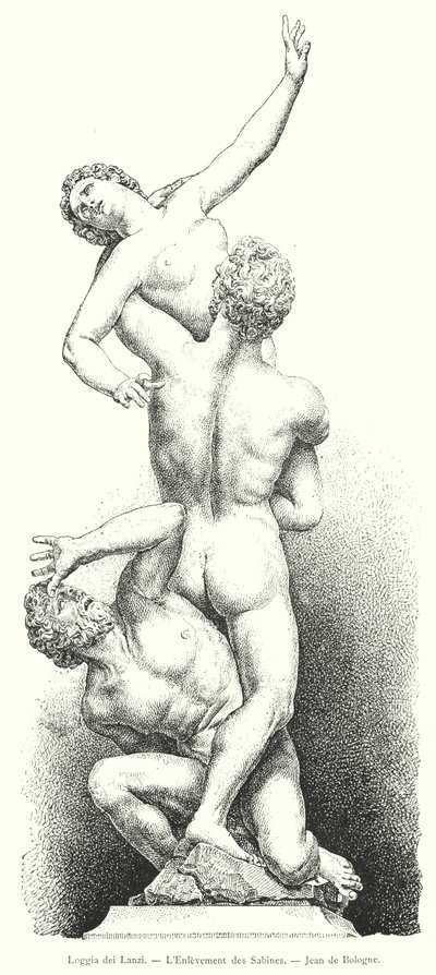 Loggia dei Lanzi, Die Entführung der Sabinerinnen, Jean de Bologne (Stich) von Italian School