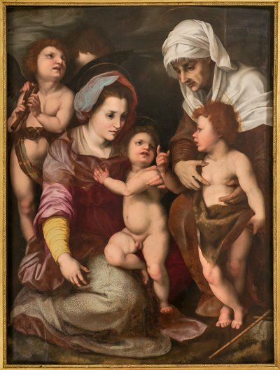 Madonna mit Jesuskind, St. Elisabeth, dem kleinen Johannes und zwei Engeln, Kopie nach Andrea Del Sarto von Italian School