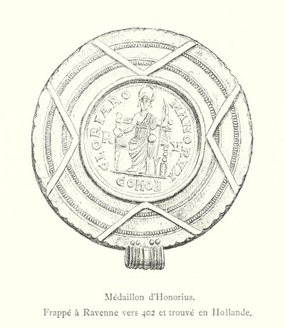 Medaillon von Honorius, geprägt in Ravenna um 402 und in Holland gefunden von Italian School