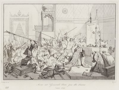 Tod des Generals Pietro Zeno in Smyrna von Italian School