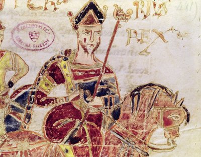 Lothar I. (ca. 795-855) auf seinem Pferd von Italian School