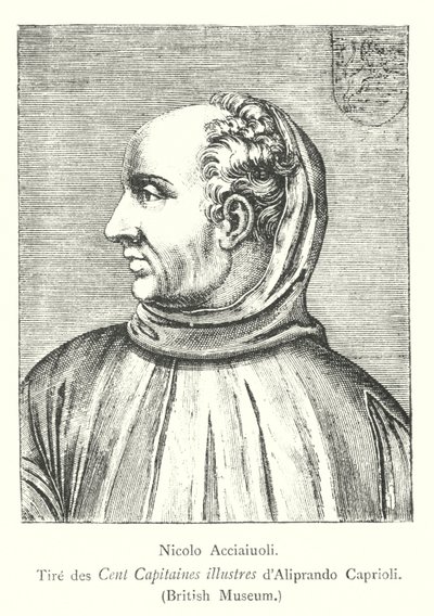 Nicolo Acciaiuoli, aus den Hundert berühmten Kapitänen von Aliprando Caprioli, British Museum von Italian School