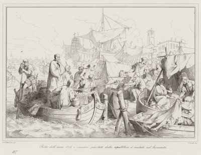 Pest des Jahres 1576 und die von der Republik den Kranken im Lazzaretto geleisteten Hilfen von Italian School