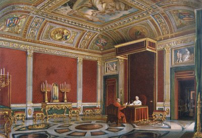 Pius IX in der päpstlichen Audienzhalle im Quirinal von Italian School