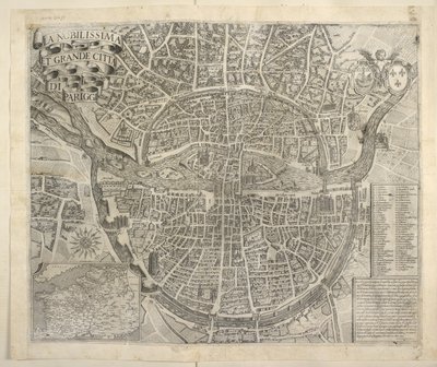 Plan von Paris von Italian School