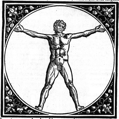 Tafel aus dem Buch „De architectura“, behandelt die Architektur von Marcus Vitrubius Pollio genannt Vitruv (1. Jahrhundert v. Chr.), römischer Architekt. Italienische Ausgabe von Gianbaptista Caporali di Perugia 1536. von Italian School