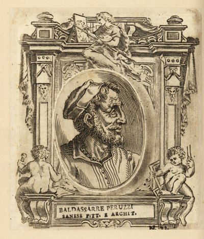 Porträt von Baldassare Tommaso Peruzzi, italienischer Architekt und Maler, geboren in der Nähe von Siena von Italian School
