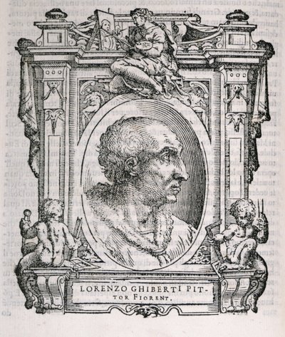 Porträt von Lorenzo Ghiberti (1378-1455) aus Vasaris Leben der Künstler, erstmals veröffentlicht 1550 von Italian School