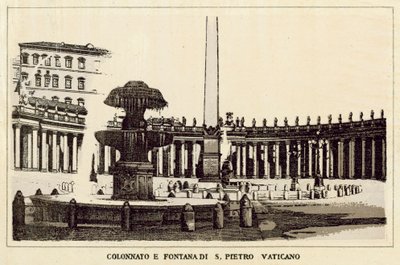 Rom: Kolonnade und Brunnen von St. Peter im Vatikan von Italian School