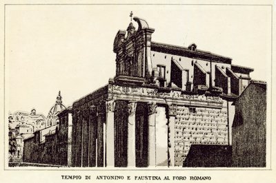 Rom: Tempel des Antoninus und der Faustina am Forum Romanum von Italian School