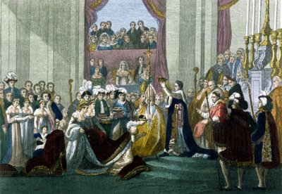 Heiliger Kaiser Napoleon I. und Krönung von Kaiserin Josephine in Notre-Dame am 2. Dezember von Italian School