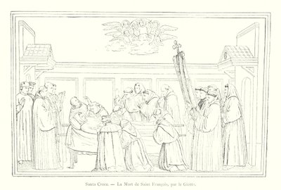 Santa Croce, Der Tod des Heiligen Franziskus, von Giotto (Gravur) von Italian School