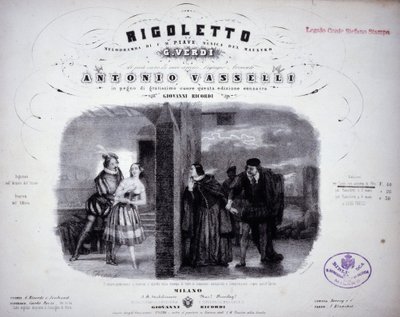 Notenblatt von „Rigoletto“ von Verdi. von Italian School