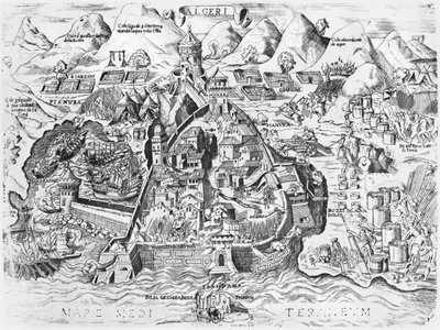 Belagerung von Algier durch Karl V. (1500-58) im Jahr 1541 von Italian School