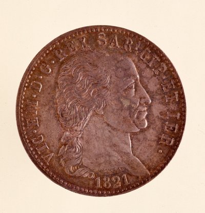 Silberitalienische Münze aus dem Königreich Sardinien: Herrschaft von Vittorio Emanuele I. von Italian School