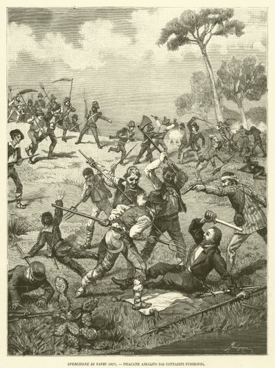 Spedizione di Sapri (1857), Pisacane Assalito dai Contadini Furibondi von Italian School