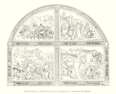 Spinello Aretino, Episode aus dem Leben des Heiligen Benedikt, Sakristei von San Miniato von Italian School