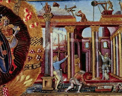 Die Kunst des Bauens, aus einem Manuskript über Architektur, venezianisch von Italian School