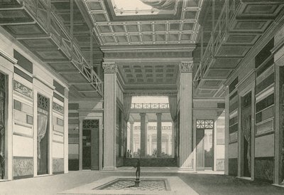 Das Atrium des Cassia-Hauses wie es war (Gravur) von Italian School
