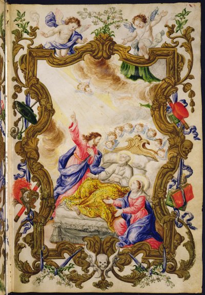 Der gute Tod des Christen, aus einer Mariegola der Laiengilde der Buona Morte, ca. 1712-14 von Italian School
