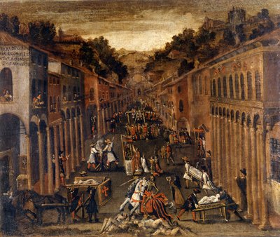 Die Pest von 1630 in Bologna. Eigentum einer Bank in Bologna von Italian School
