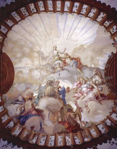 Triumph der Kaiserin Maria Theresia von Österreich (1717-80) (Deckenmalerei) von Italian School