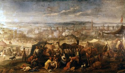 Lager der Türken in der Nähe von Wien während der Belagerung 1683. Wien, Arsenal Museum. von Italian School
