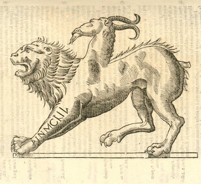 Illustration von Monstrosae cuiusdam Chimaerae aus Aldrovandis Geschichte der Monster, 1642 von Italian School