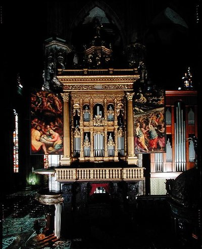 Ansicht der Orgel (1559-1602) von Giuseppe Meda, Ambrogio Giovanni Figino und Camillo Procaccini von Italian School Italian School