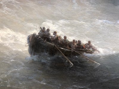 Fragment Boot mit Menschen von Ivan Aivazovsky