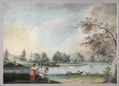 Die Teiche vor dem städtischen Anwesen von Graf Alexei Kirillovich Razumovsky in Moskau, frühe 1800er von Ivan Alexeyevich Ivanov