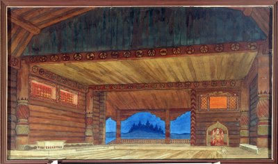 Vorbereitendes Bühnenbild für die Oper Ruslan und Ludmila von M. Glinka von Ivan Yakovlevich Bilibin