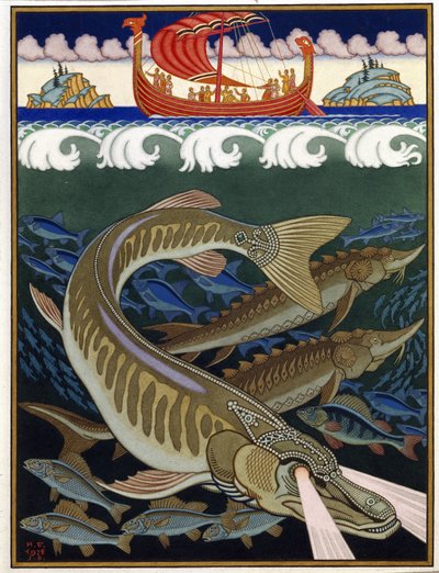 Das Reich des Meeres. Traditionelles russisches Märchen von Ivan Yakovlevich Bilibin