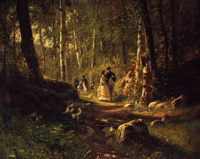 Ein Spaziergang im Wald, 1869 von Ivan Ivanovich Shishkin