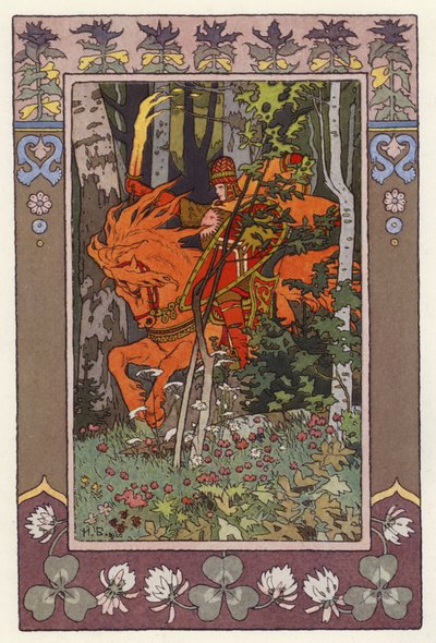 Illustration für Vassilisa die Schöne (Farblithografie) von Ivan Yakovlevich Bilibin