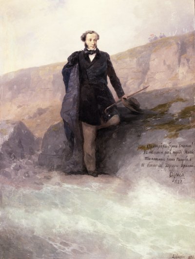 Puschkin (1799-1837) am Ufer des Schwarzen Meeres, 1897 von Ivan Konstantinovich Aivazovsky