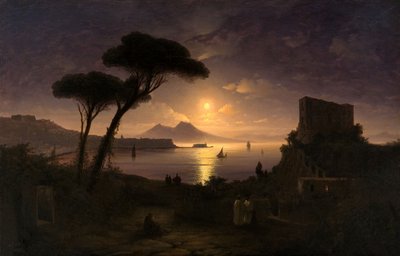 Die Bucht von Neapel bei Mondnacht, 1842 von Ivan Konstantinovich Aivazovsky
