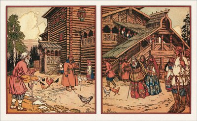Illustration zu Die Geschichte vom Fischer und dem Fisch, 1933 von Ivan Yakovlevich Bilibin