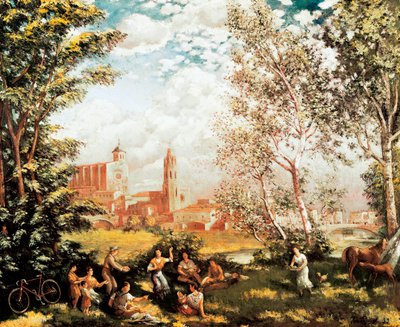„Fete champetre“ Gemälde von Ivo Pascual i Rodes (1883-1949). 1939 von Ivo Pascual i Rodes